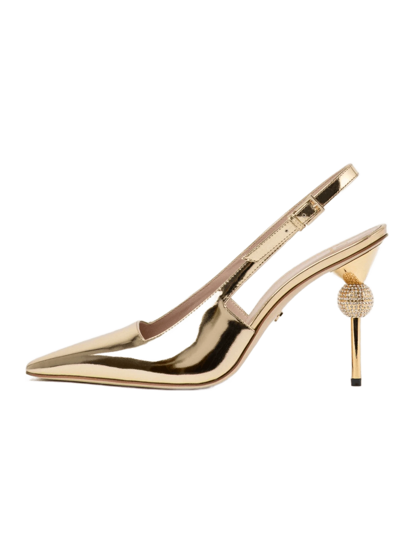 Tamara Ralph GOLD CRYSTAL BALL SLINGBACK HEELS