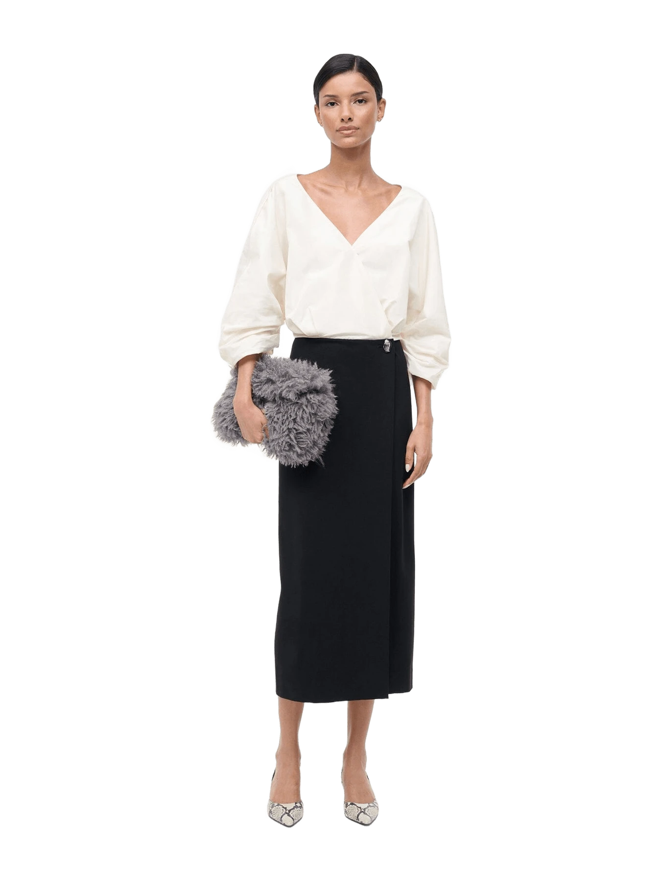 Staud ORION DRESS | IVORY BLACK