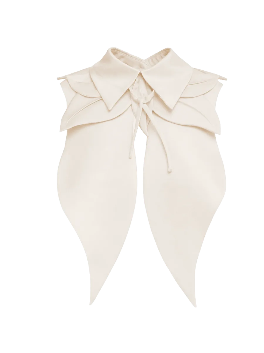 Doors Oversized Satin Bib Collar - Ivory