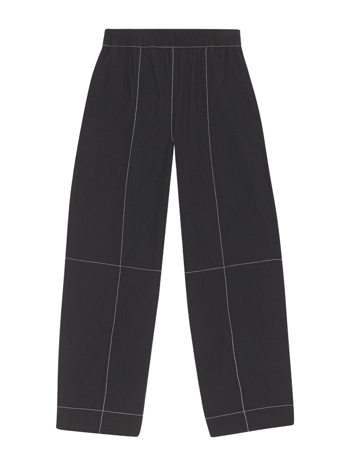 GANNI Pants In Black Elasticated Curve