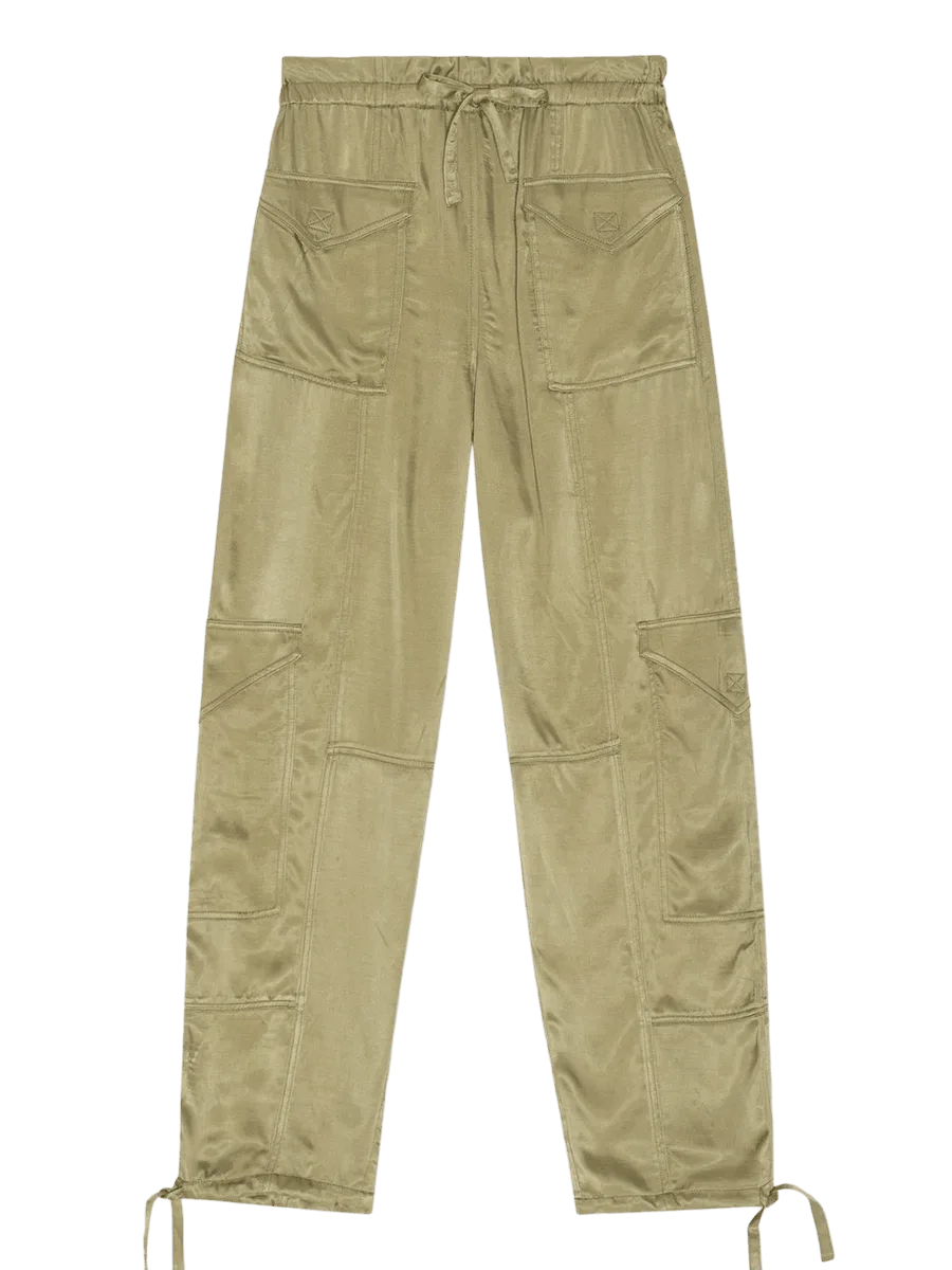 GANNI Pants in Washed Satin