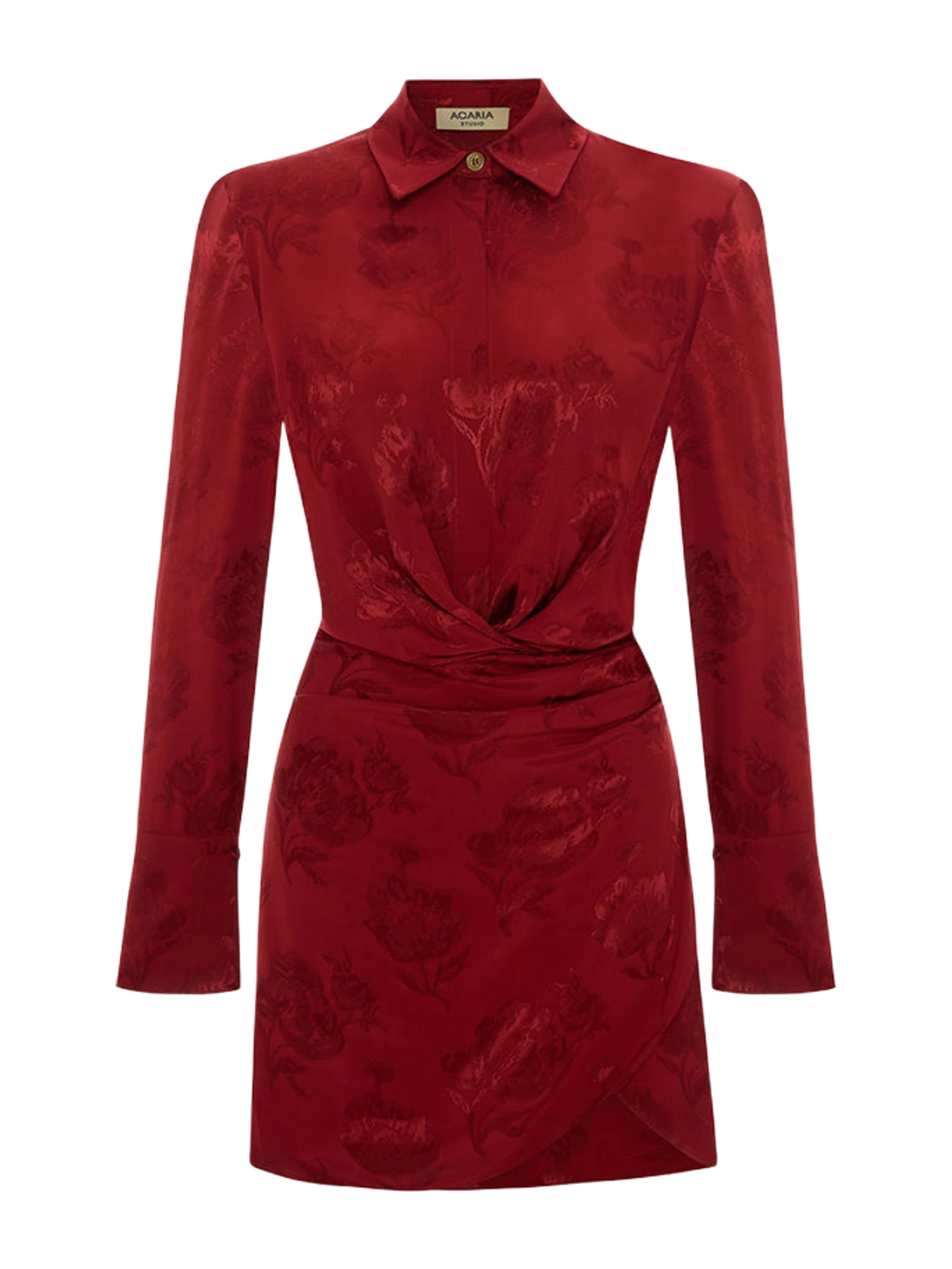 Acaria Studio Paris Jacquard Dress In Red