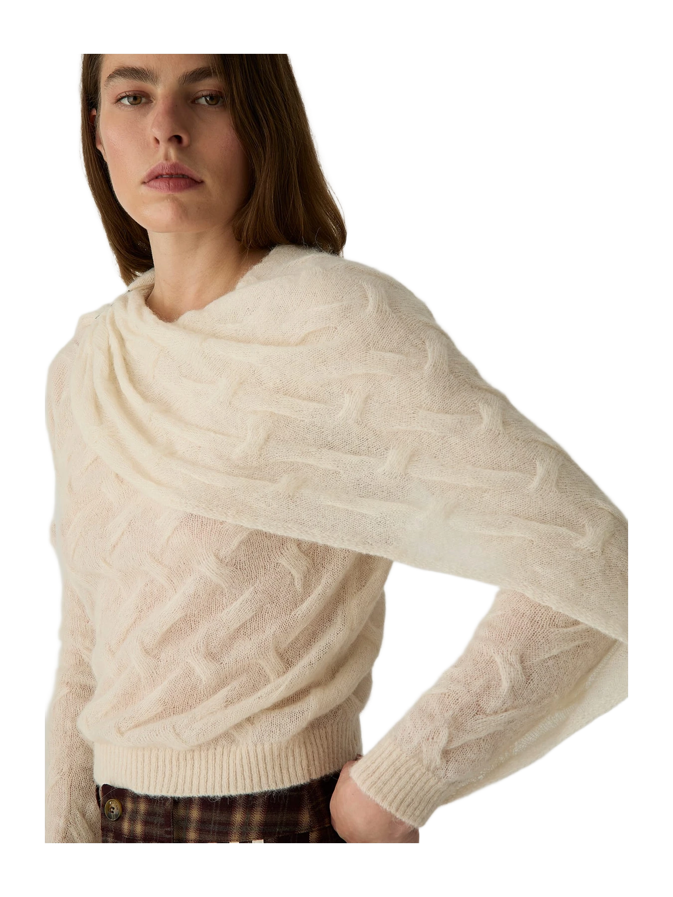 Laagam Parker Ecru Textured Knit