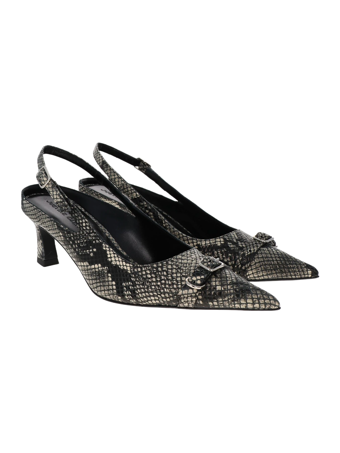 Justine Clenquet Patti Python Slingbacks
