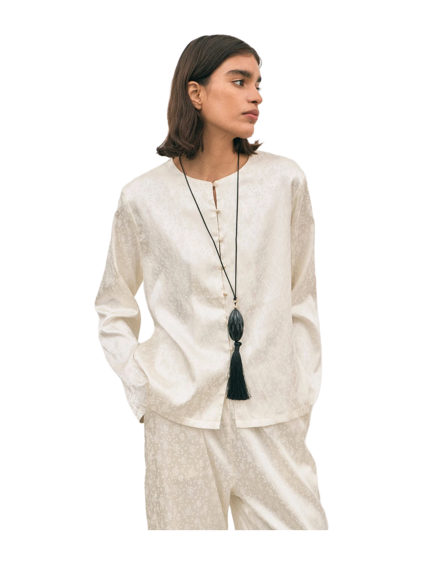 Solaqua Pearl Blouse - Ivory Jacquard
