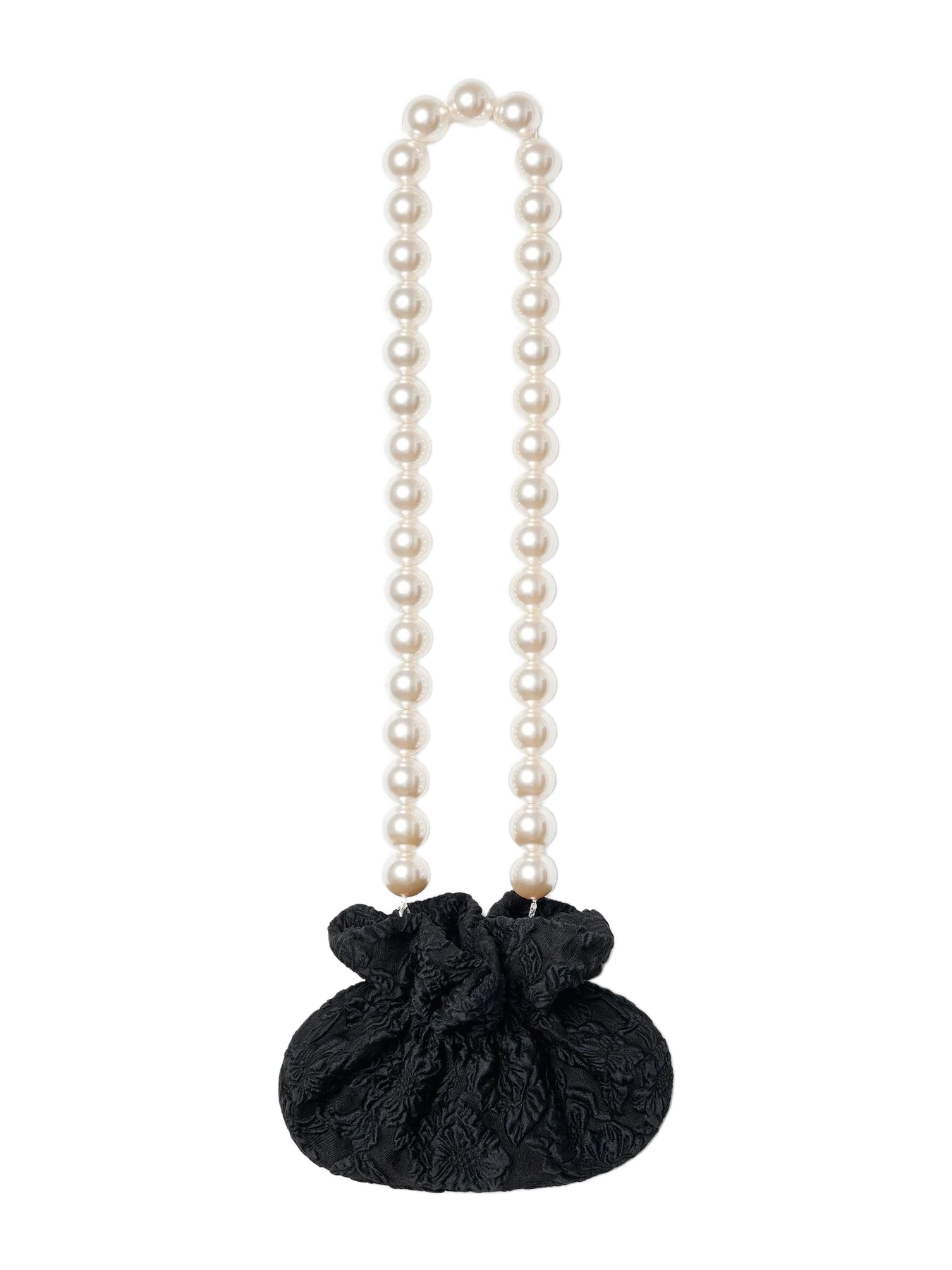 Alas Silk Pearl Pouch In Black