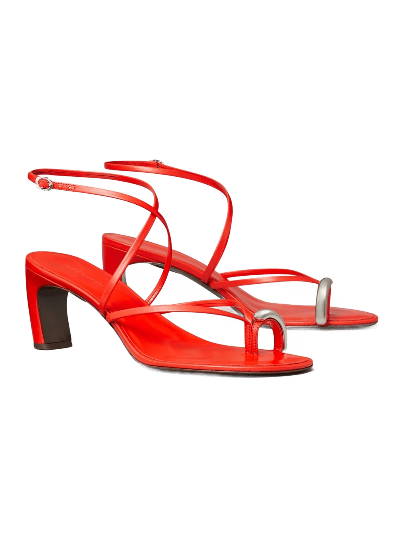 Tory Burch Pierced Multi-Strap Heeled Sandal