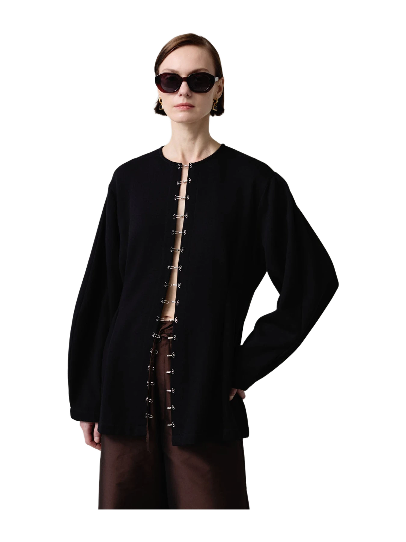 Chan Luu Pinch Waist Cardigan Black