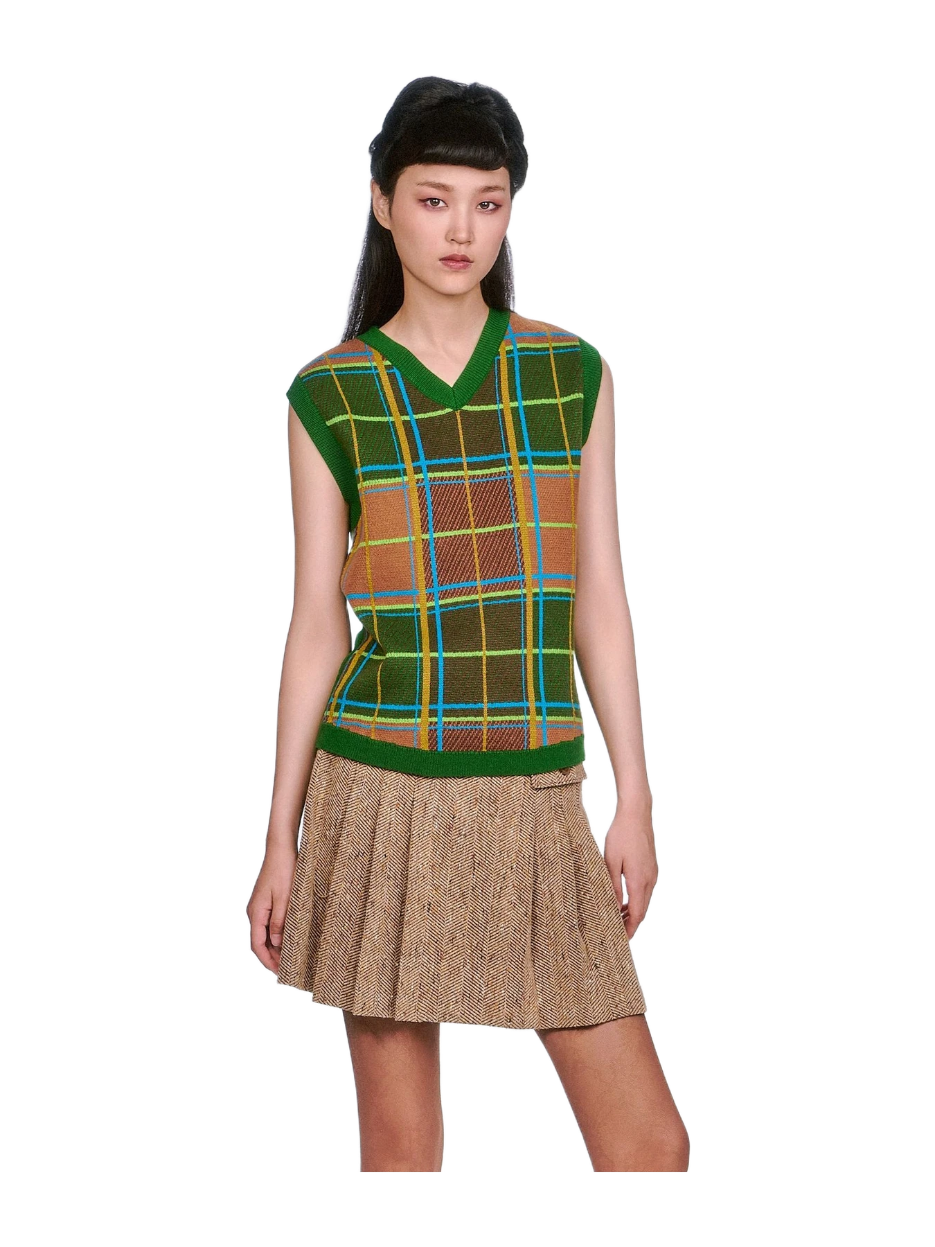 Anna Sui Plaid Sweater Vest