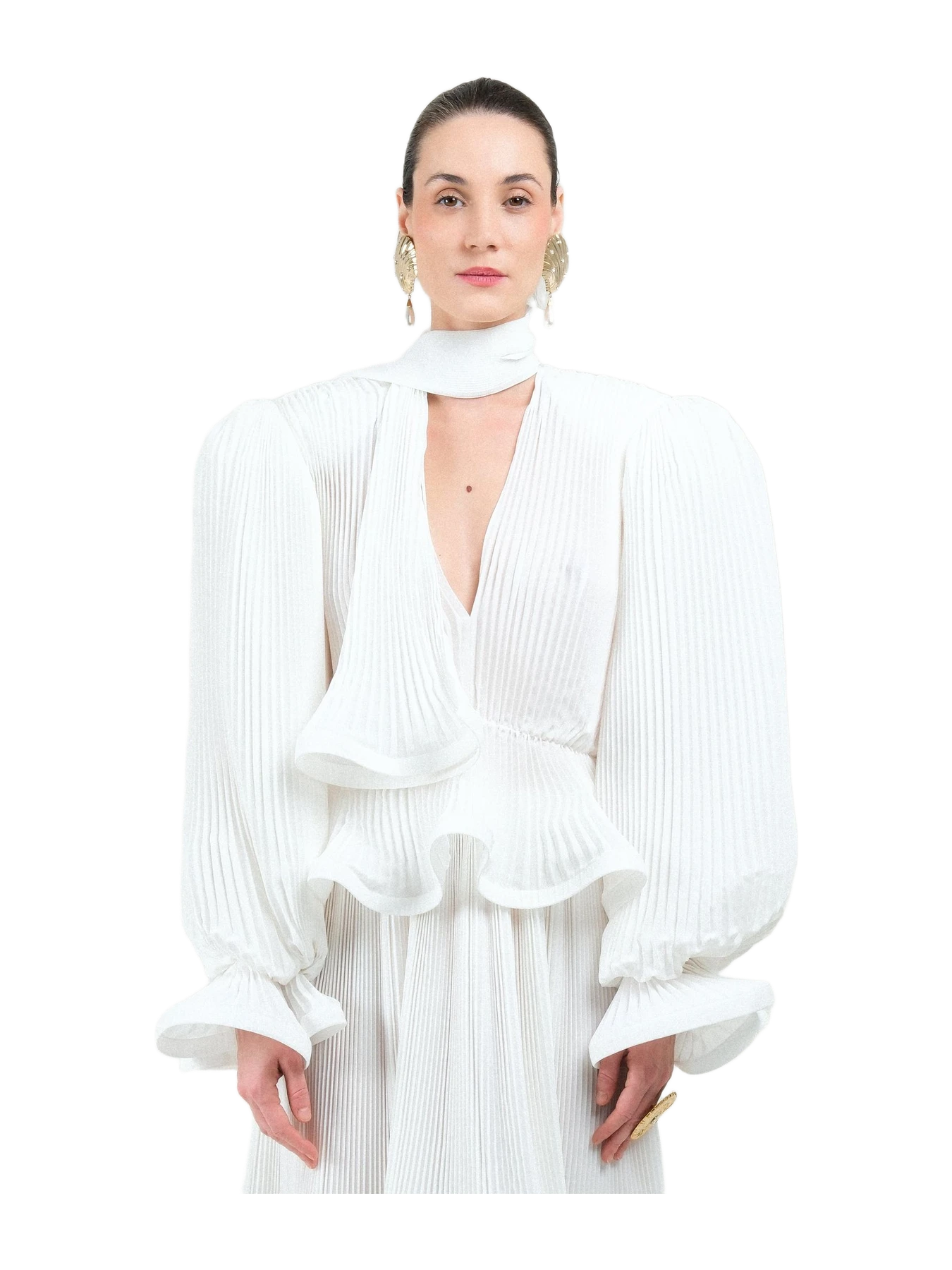 Rowen Rose Pleated Puffy Shirt