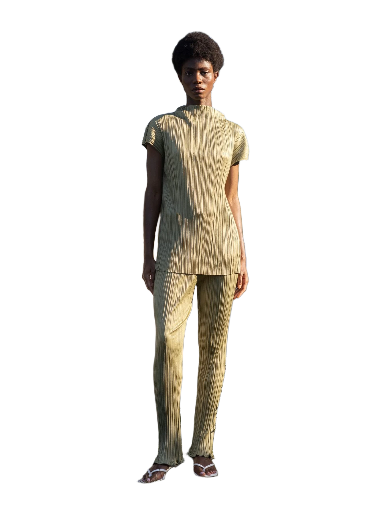 ESTHÉ Pleated Straight Leg Trousers • Esthe