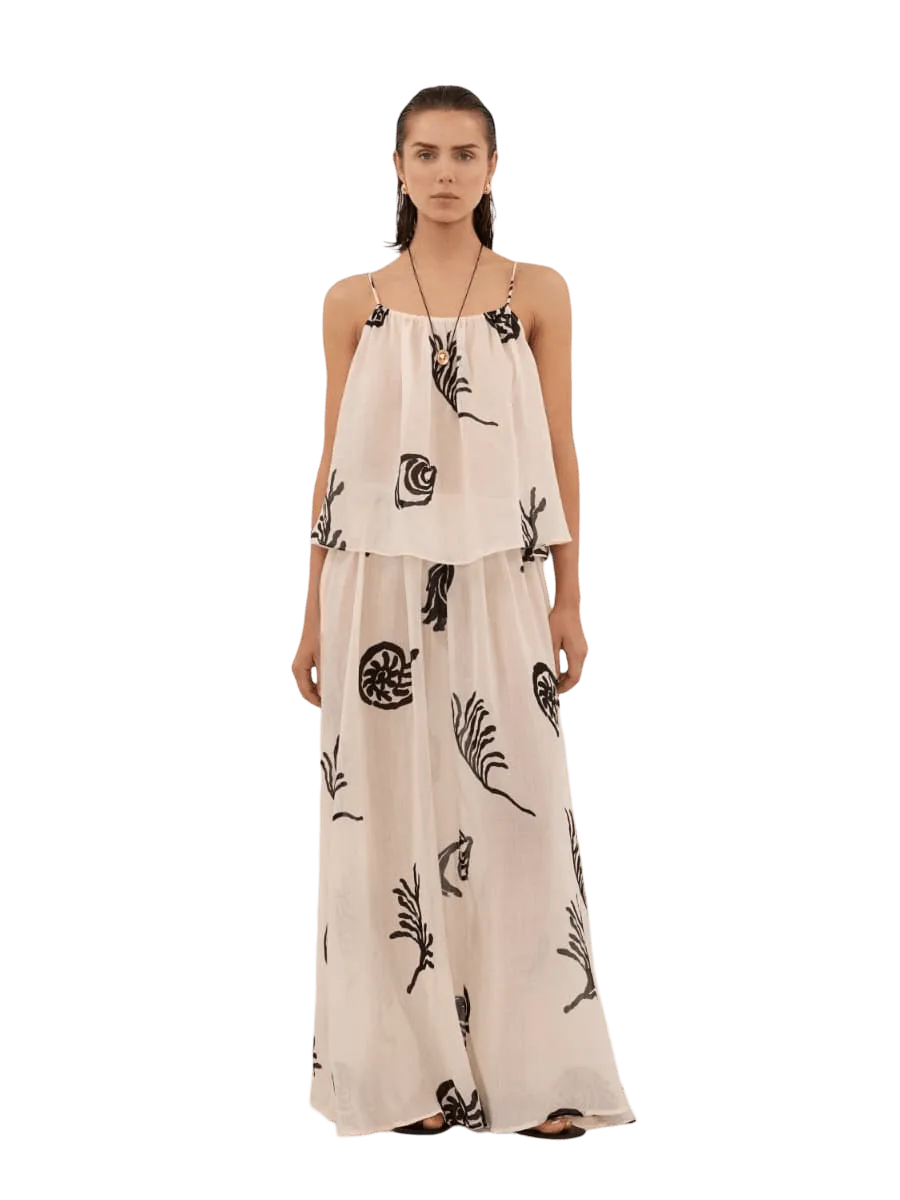 Dissh POSITANO SANDSTONE RAMIE MIDI SKIRT