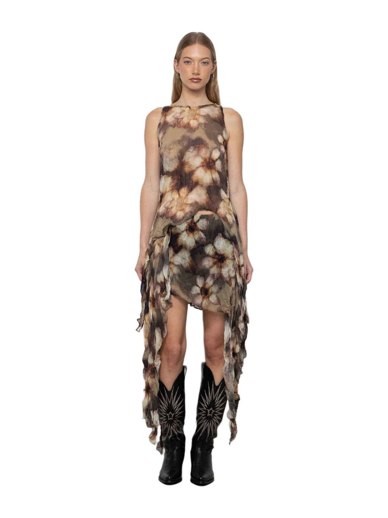 ESTHÉ Printed Asymmetric Skirt • Esthe
