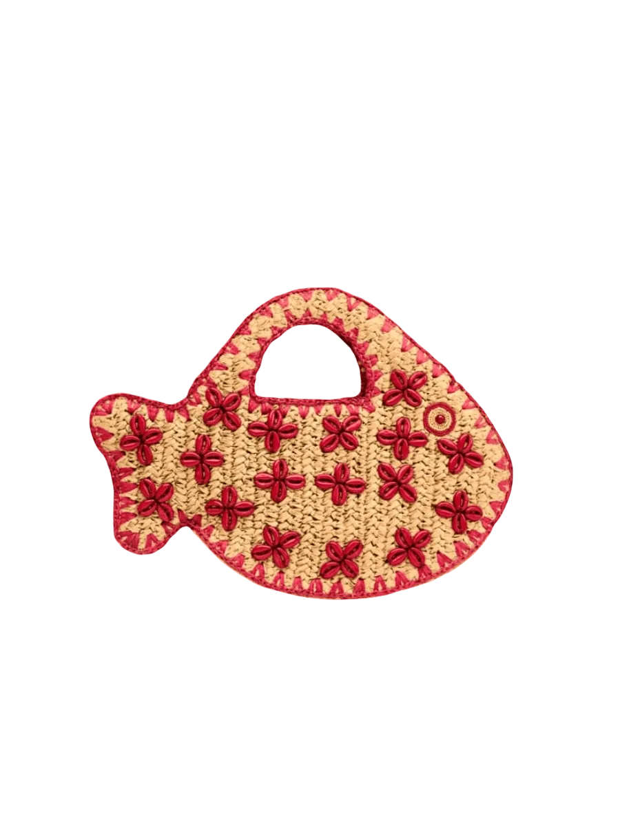 Simon Miller Puka Fish Bag In Natural/Burgundy