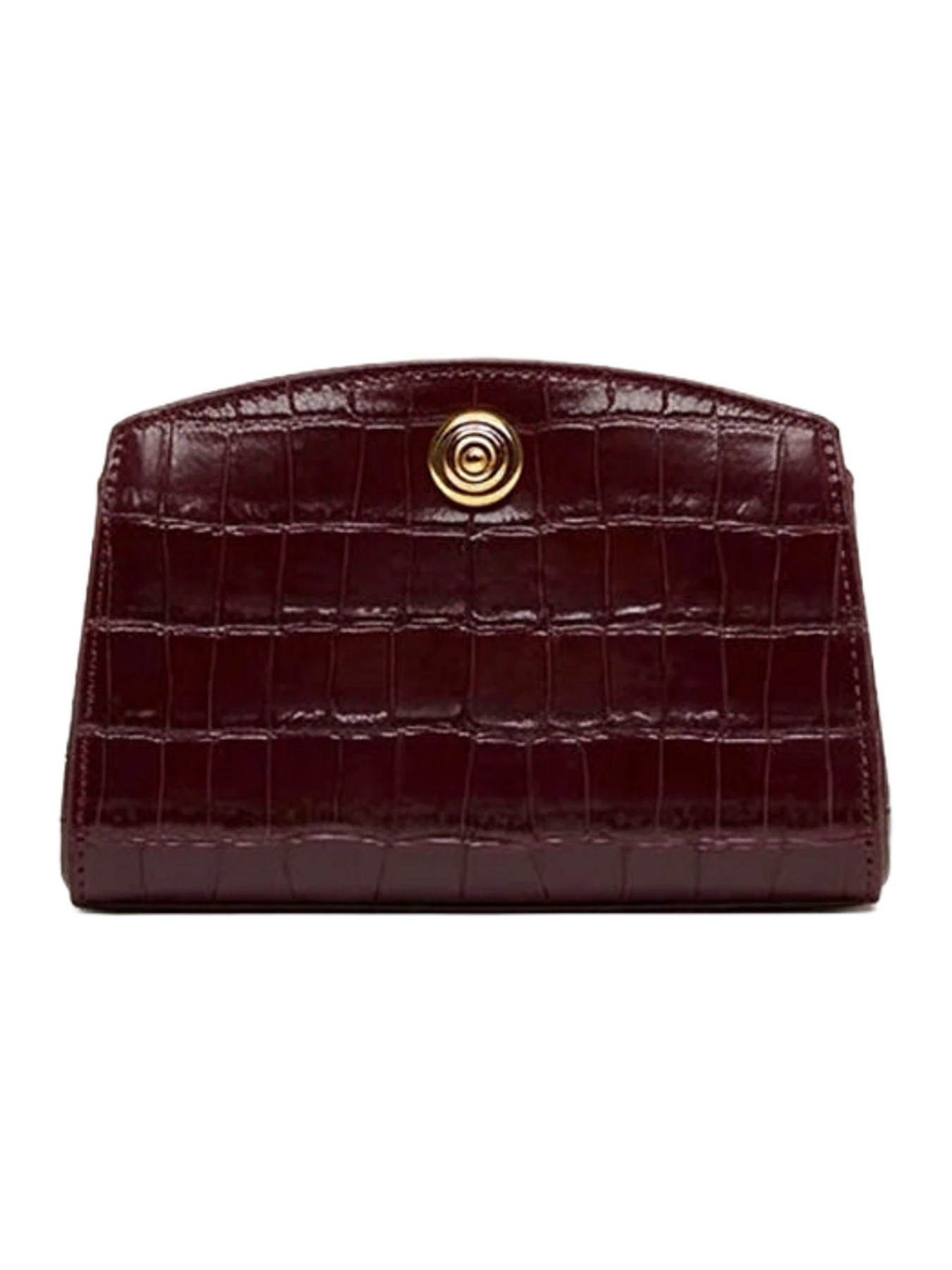 Liffner Pushlock Clutch Burgundy Croc