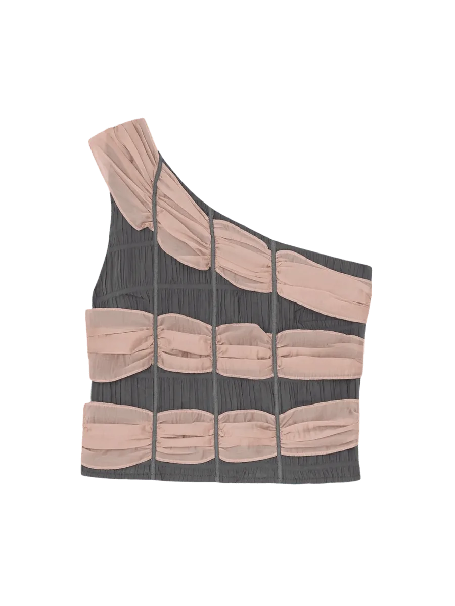 Laagam RAMY GREY TEXTURED TOP