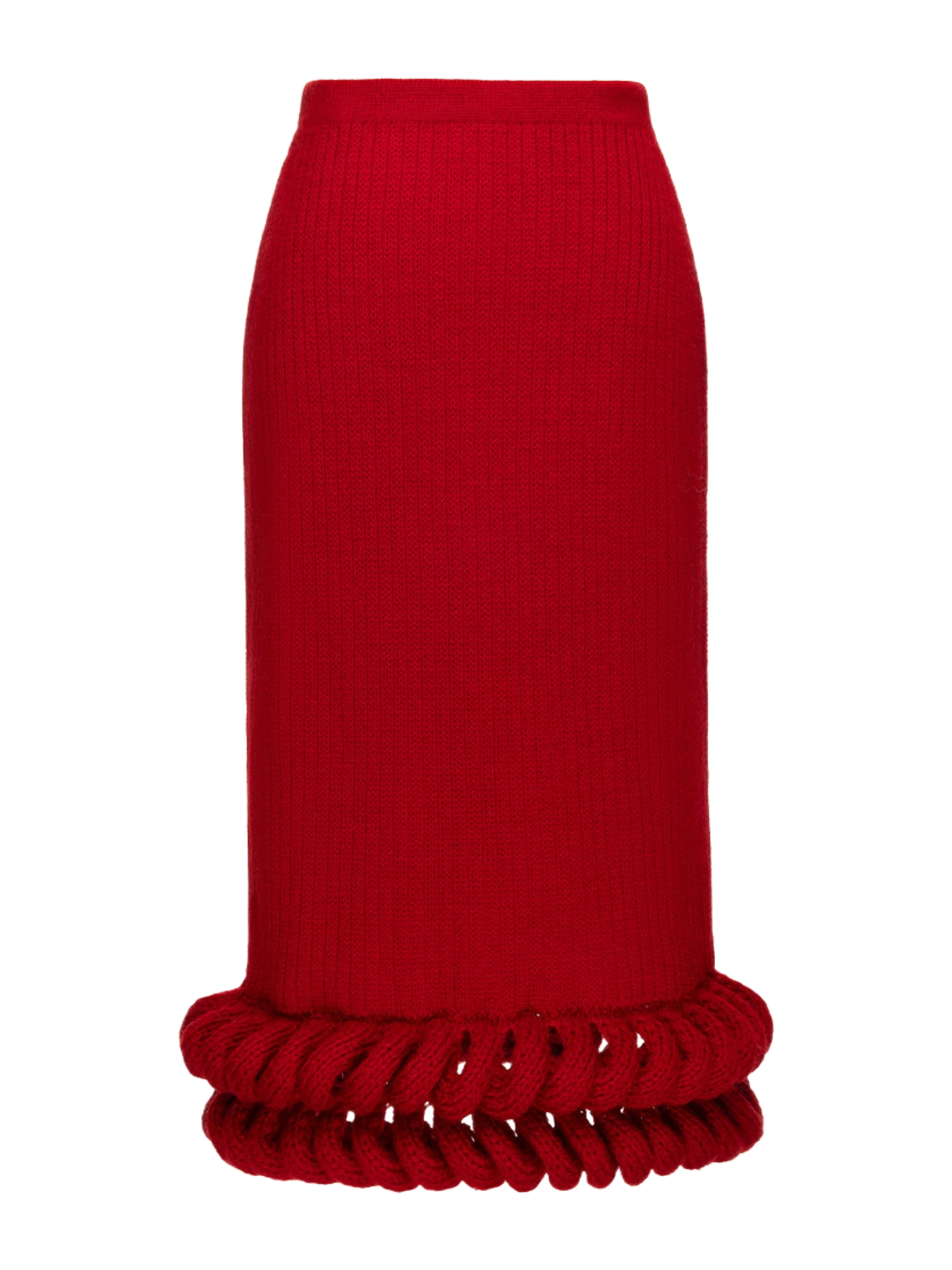 Liya Red Braided Midi Skirt