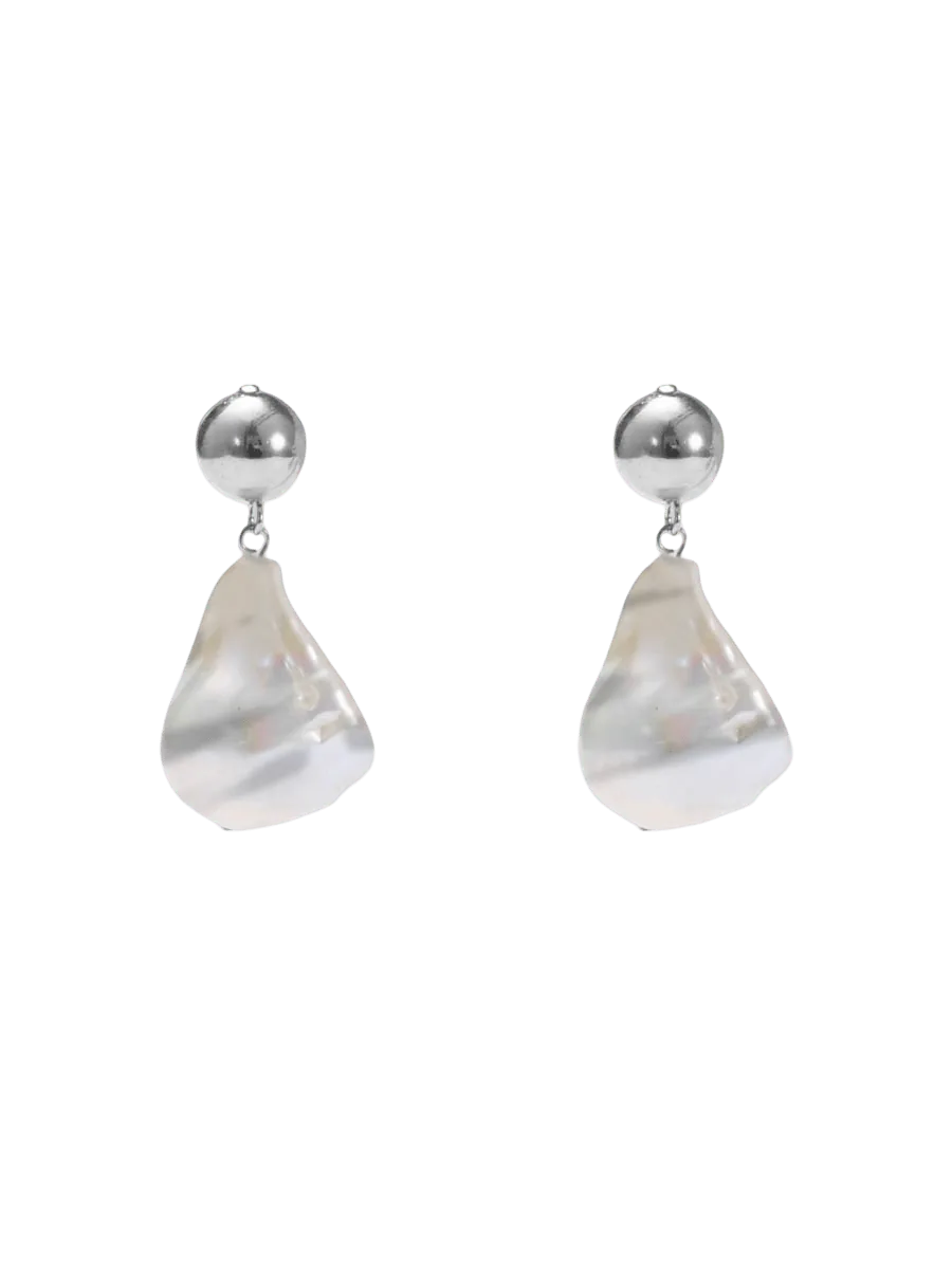 Lelet NY Rhodium Freshwater Pearl Drop Earrings