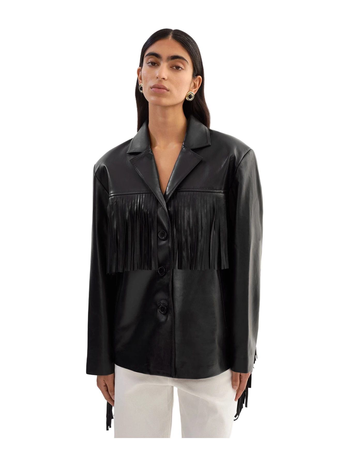 Lamarque Rianne Leather Fringe Jacket