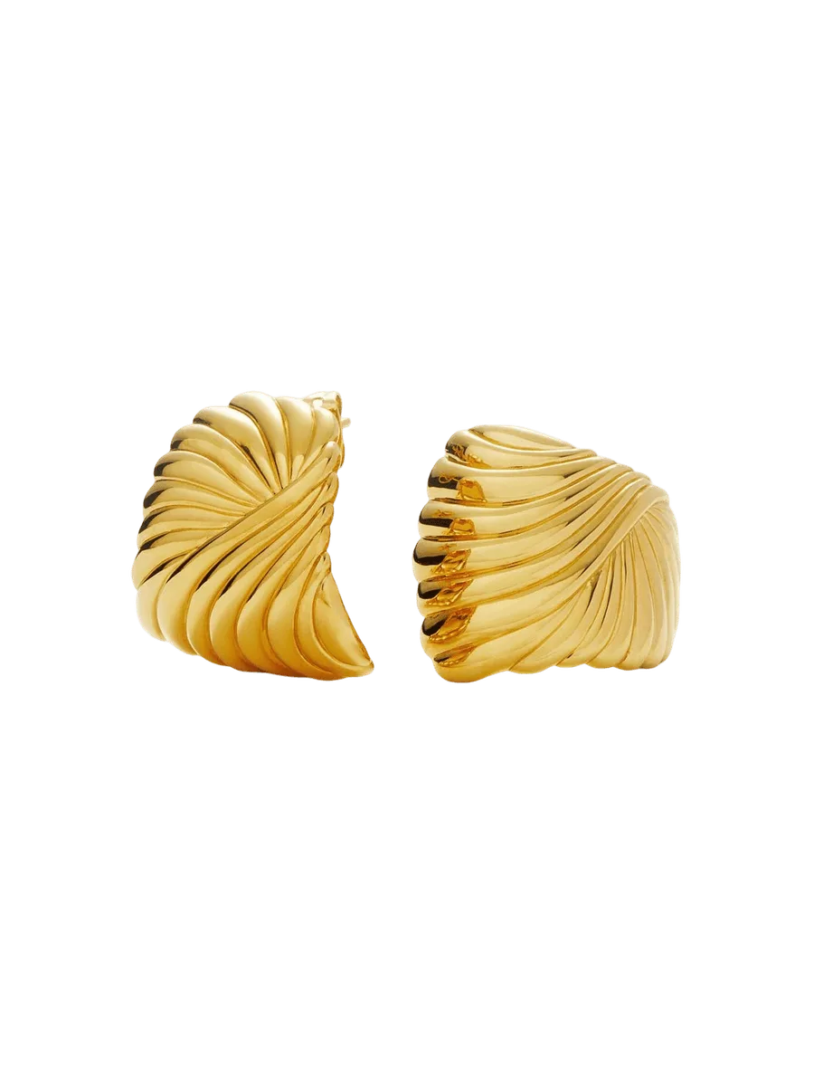 Missoma Ripple Oversized Stud Earrings | 18k Gold Plated