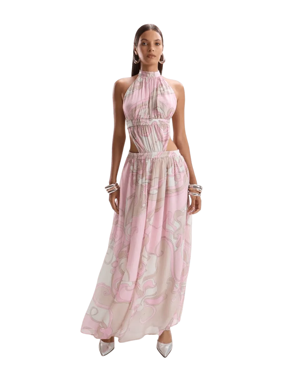 Cin Cin Rosette Dress - Deco Pink