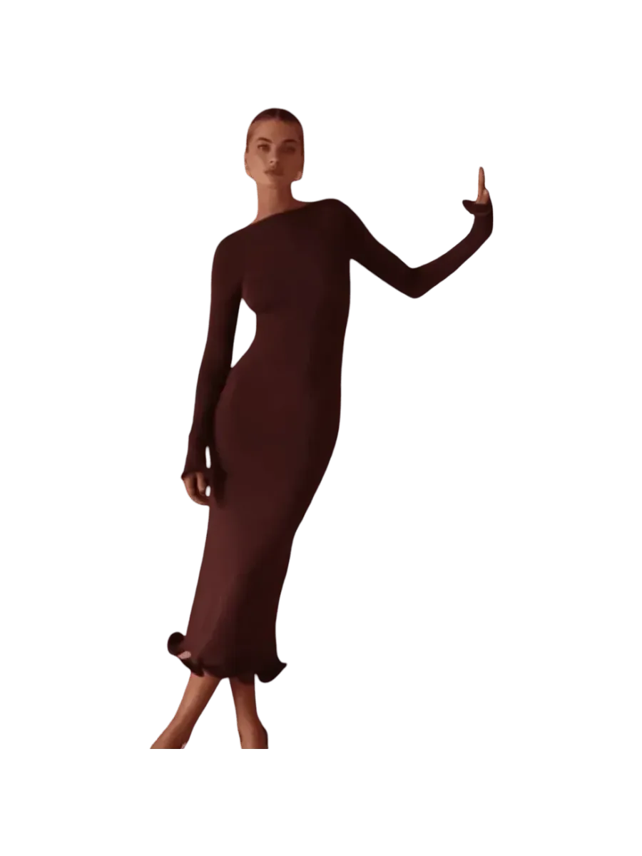 Same Ruffle Hem Midi Dress