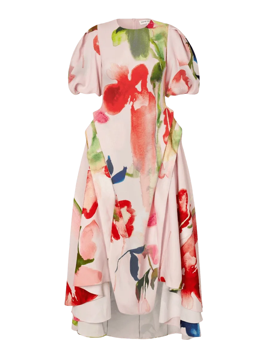 Stine Goya Ruffling Voluminous Dress - End Of Summer Garden
