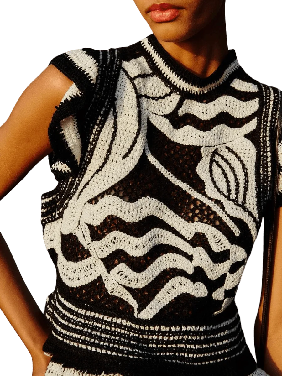 Farm Rio Seashell Crochet Top