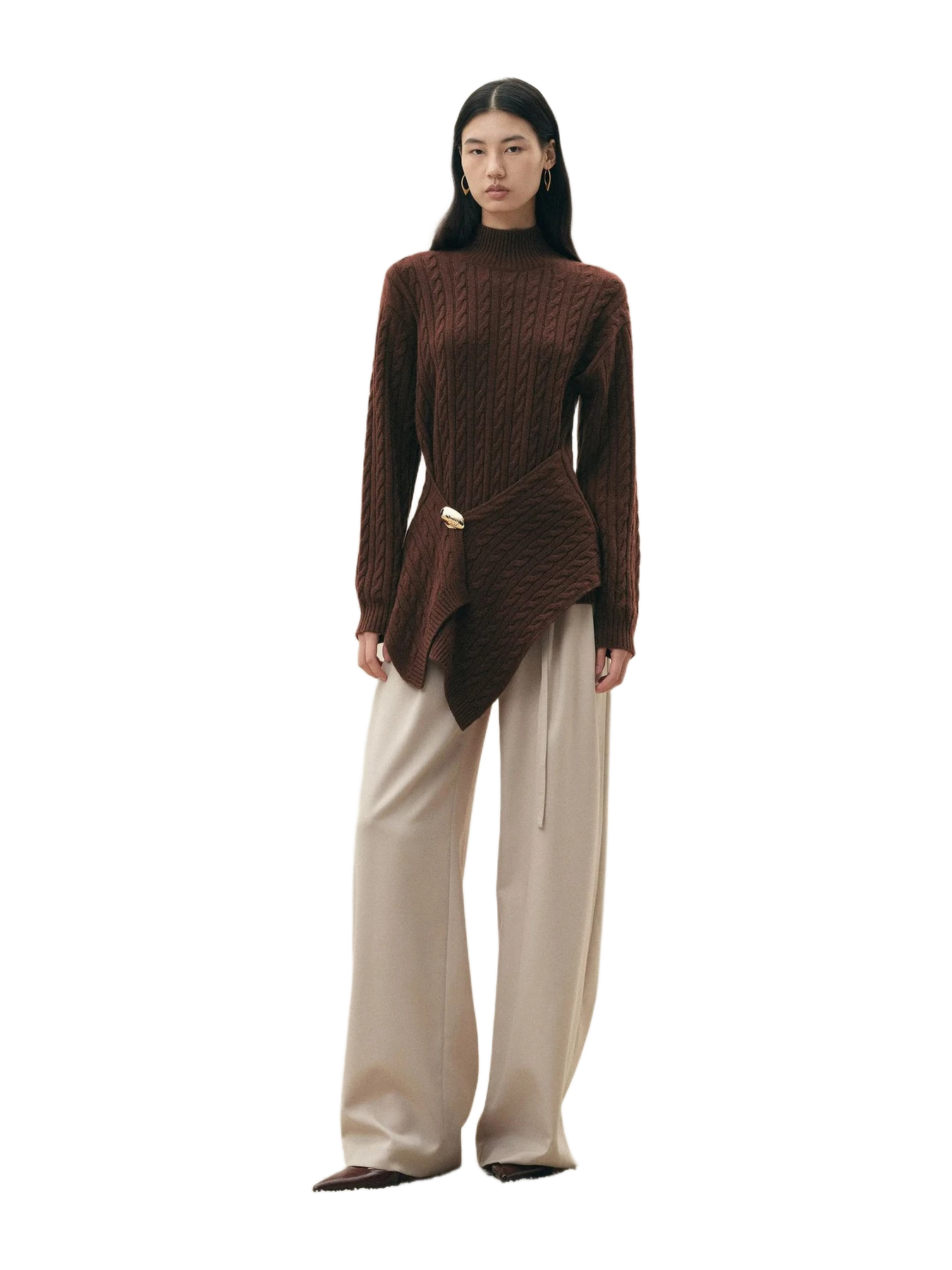 Fabrique Sephina Wrap Waist Sweater In Wool Cashmere Blend