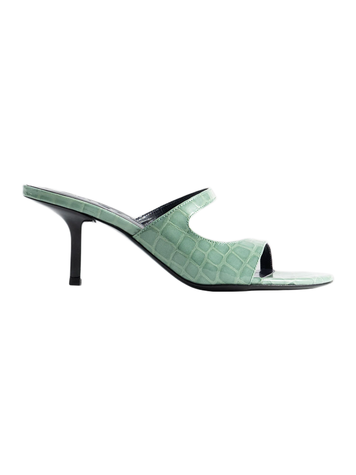 By Far Serena Croco Embossed Mule