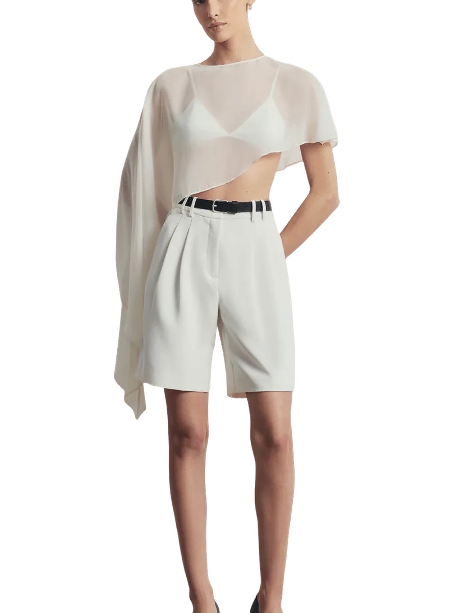 Because of Alice Sheer Chiffon Asymmetric Cape