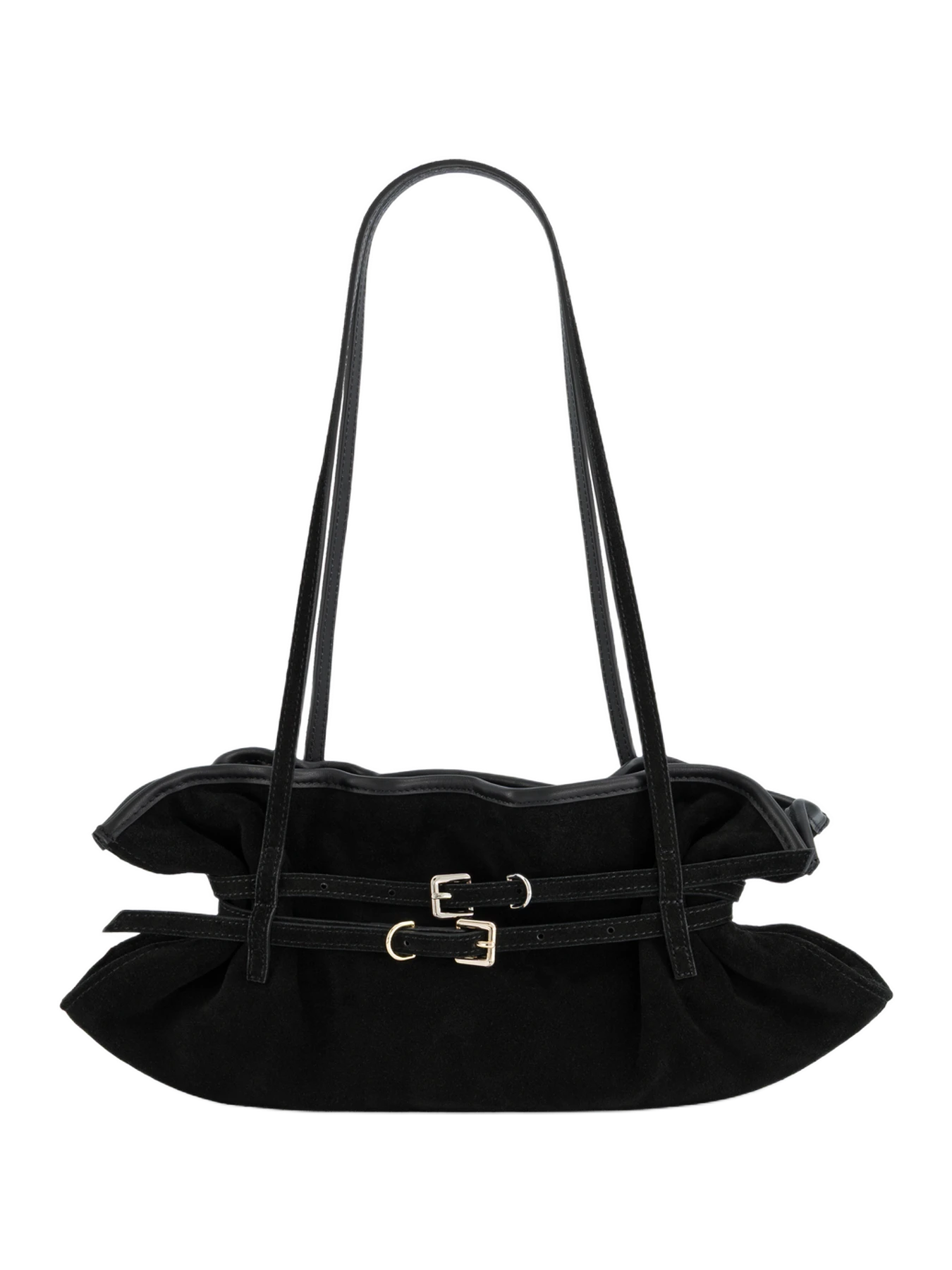 Justine Clenquet Sidney Black Suede Bag