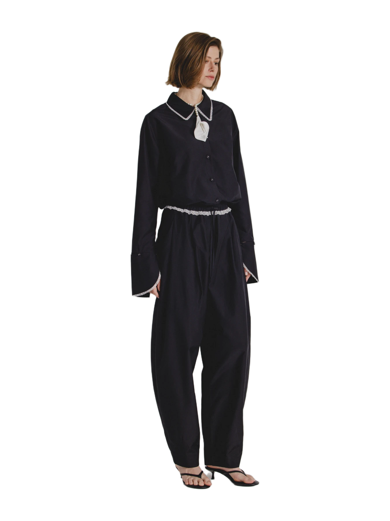 Alas Silk Silk-Cotton Pants In Black