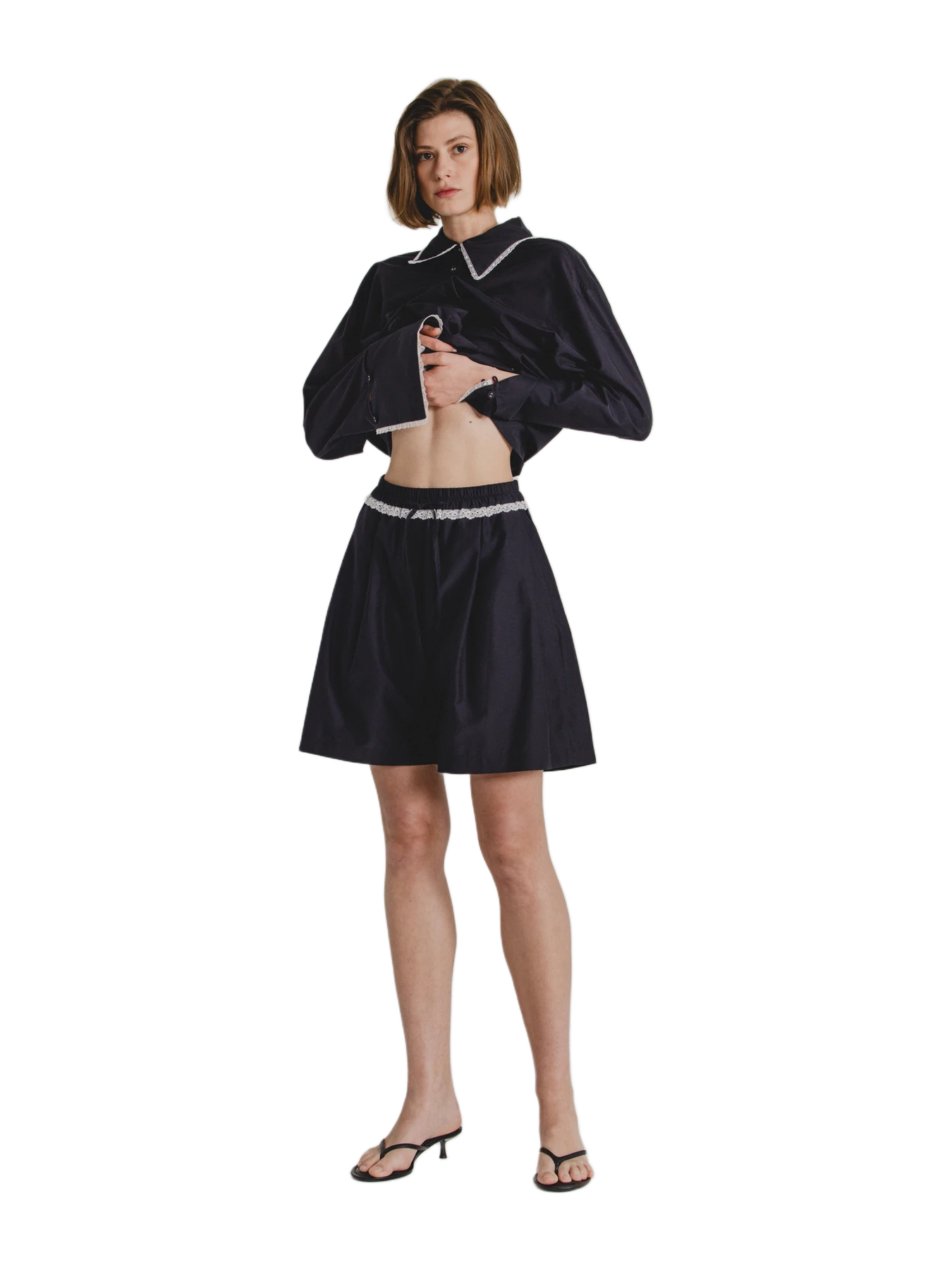 Alas Silk Silk-Cotton Shorts In Black