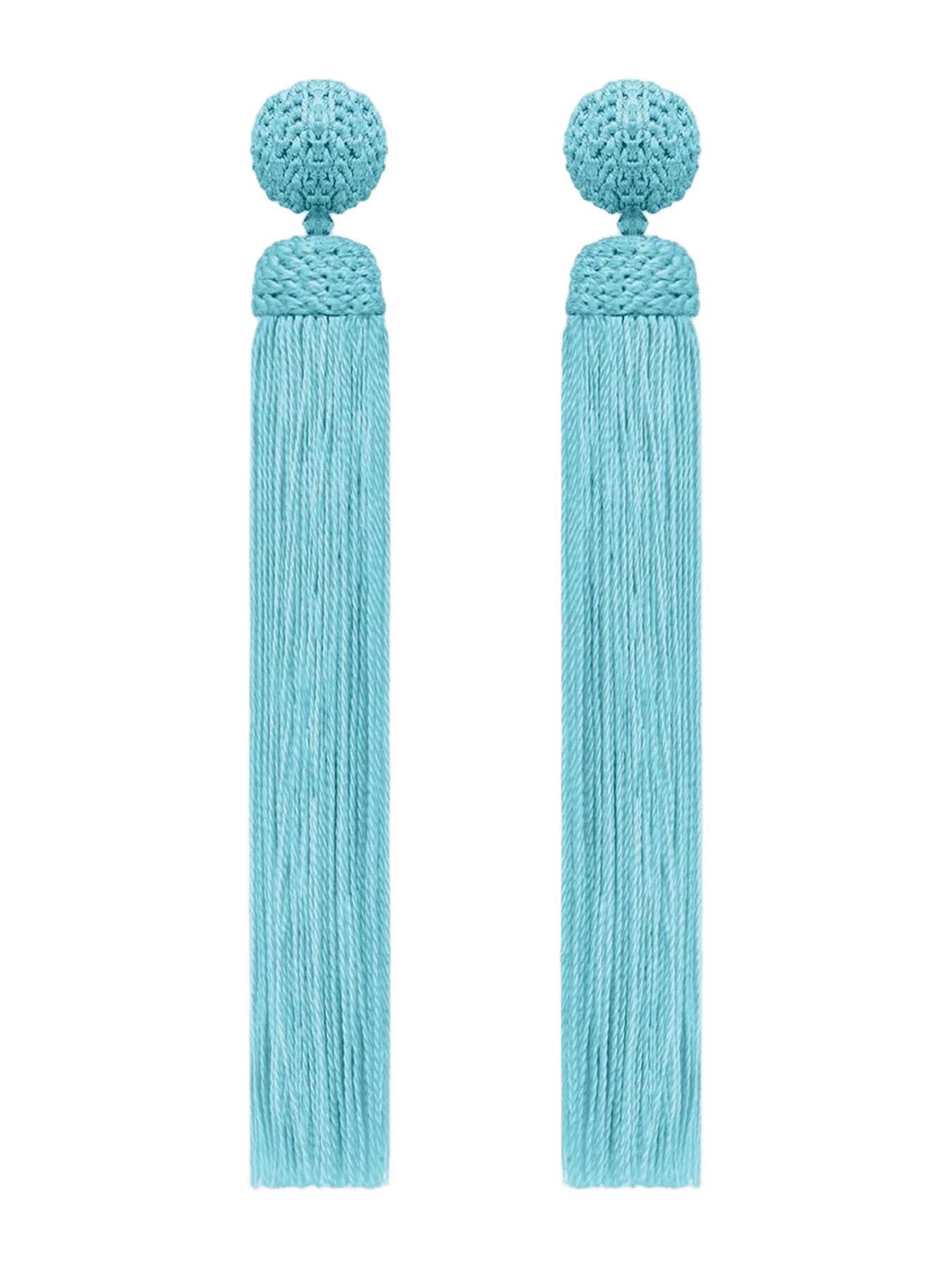 Oscar de la Renta Silk Rope Tassel Clip-On Earrings