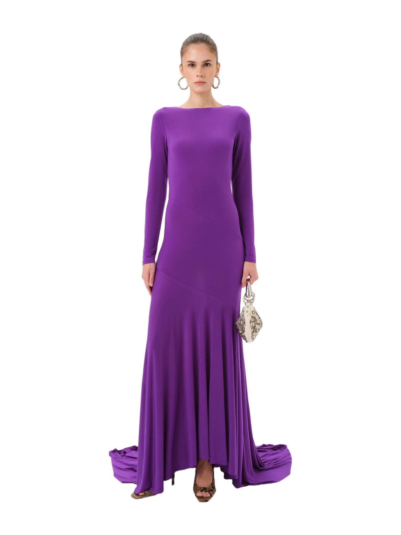 SIEDRÉS Skye - Long-Sleeve Jersey Maxi Dress With Open-Back Detail