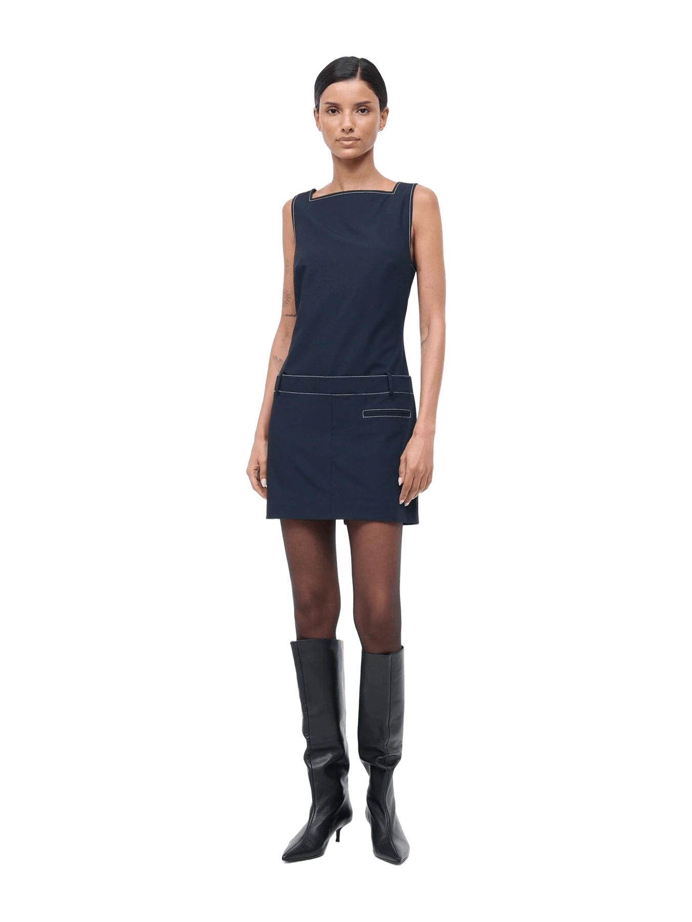 Staud SKYLA DRESS | NAVY