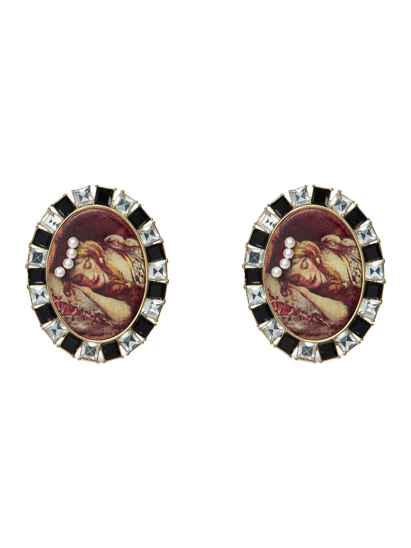 Lele Sadoughi Sleeping Beauty Cameo Earrings