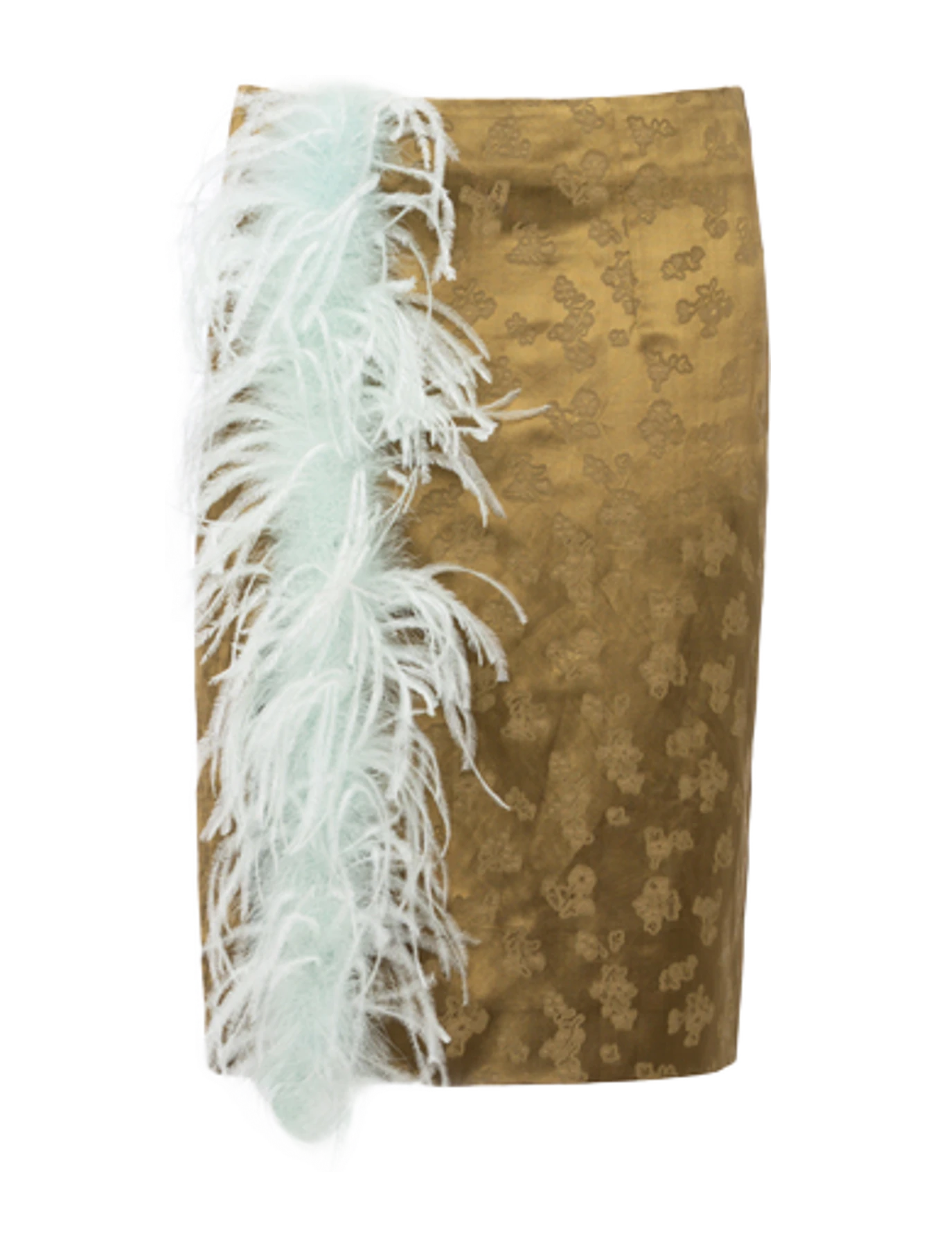 Des Phemmes Slit Jacquard Midi Skirt