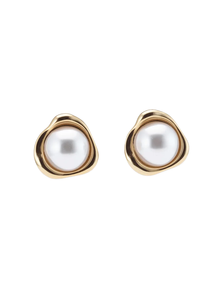 Lelet NY Sloane Pearl Button Earrings