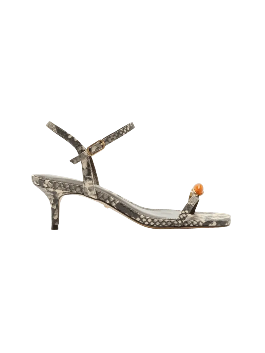 Sofia Mid Stiletto Leather Sandal