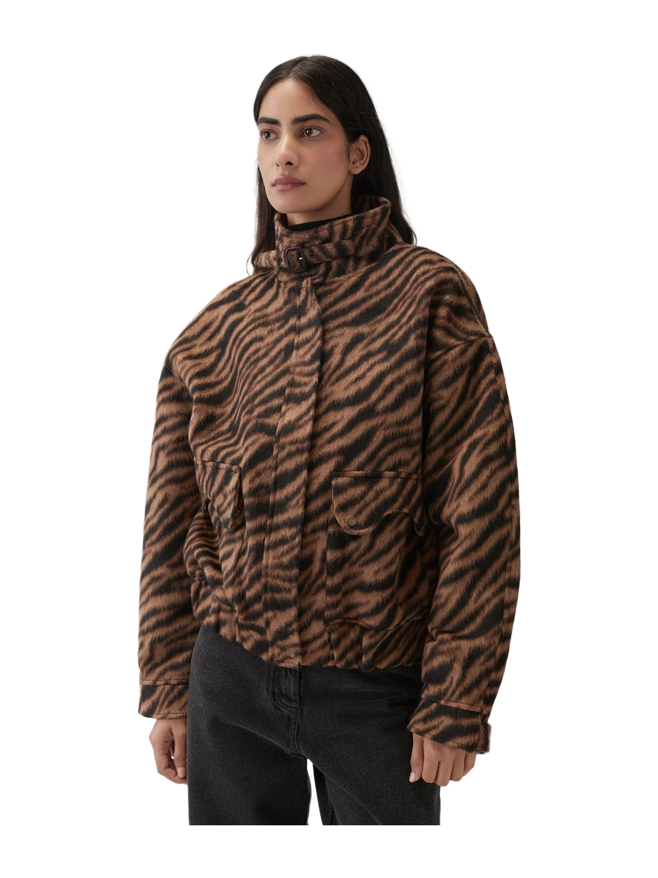 Rejina Pyo Sofie Jacket Wool Blend Jacquard Tiger