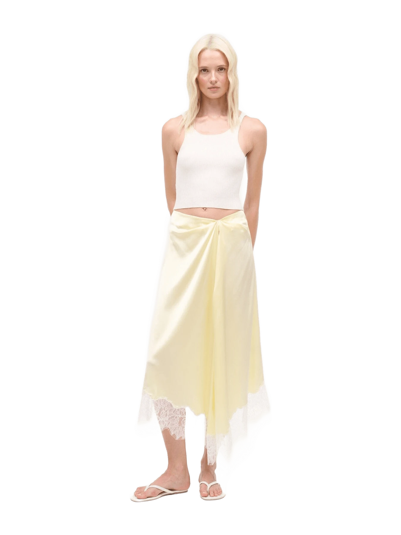 Staud SONOMA SILK SKIRT | KEY LIME