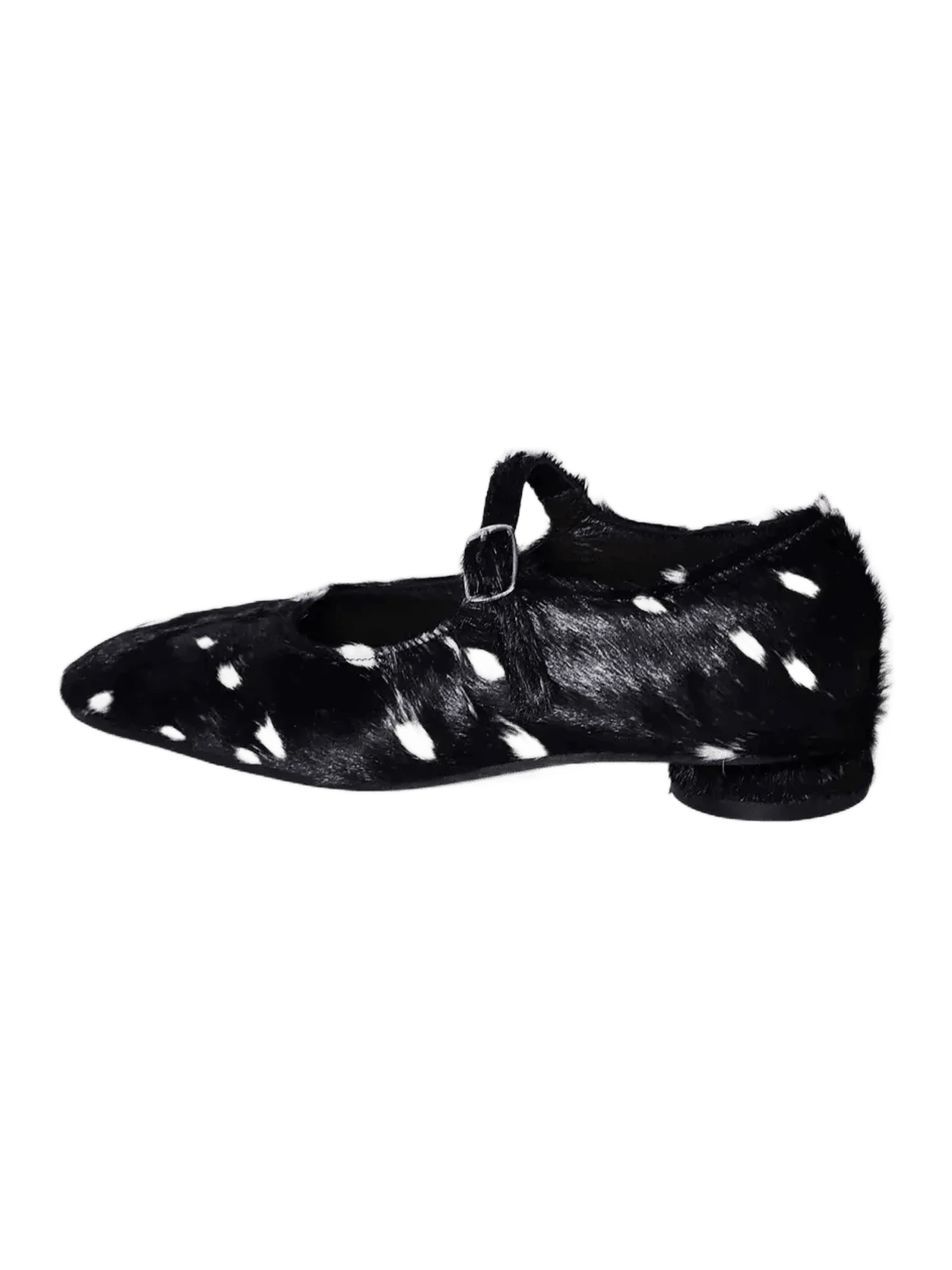 Spotted Horsehair Mary Jane Shoes