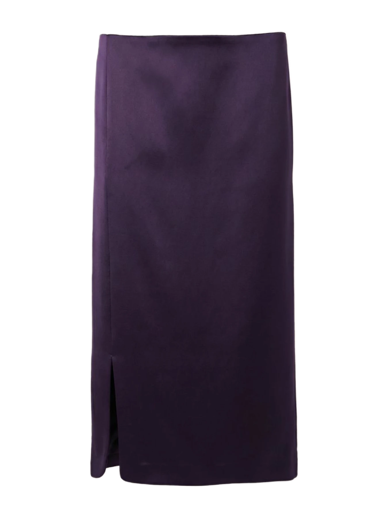 Joelle Zgheib Straight Classic Midi Skirt In Purple Satin