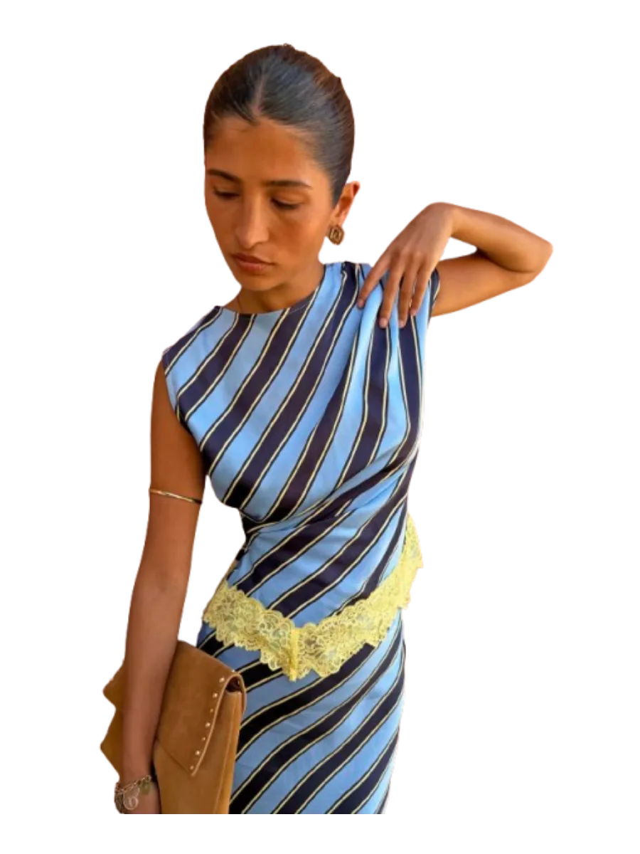 Never Fully Dressed Stripe A-Symmetrical Top