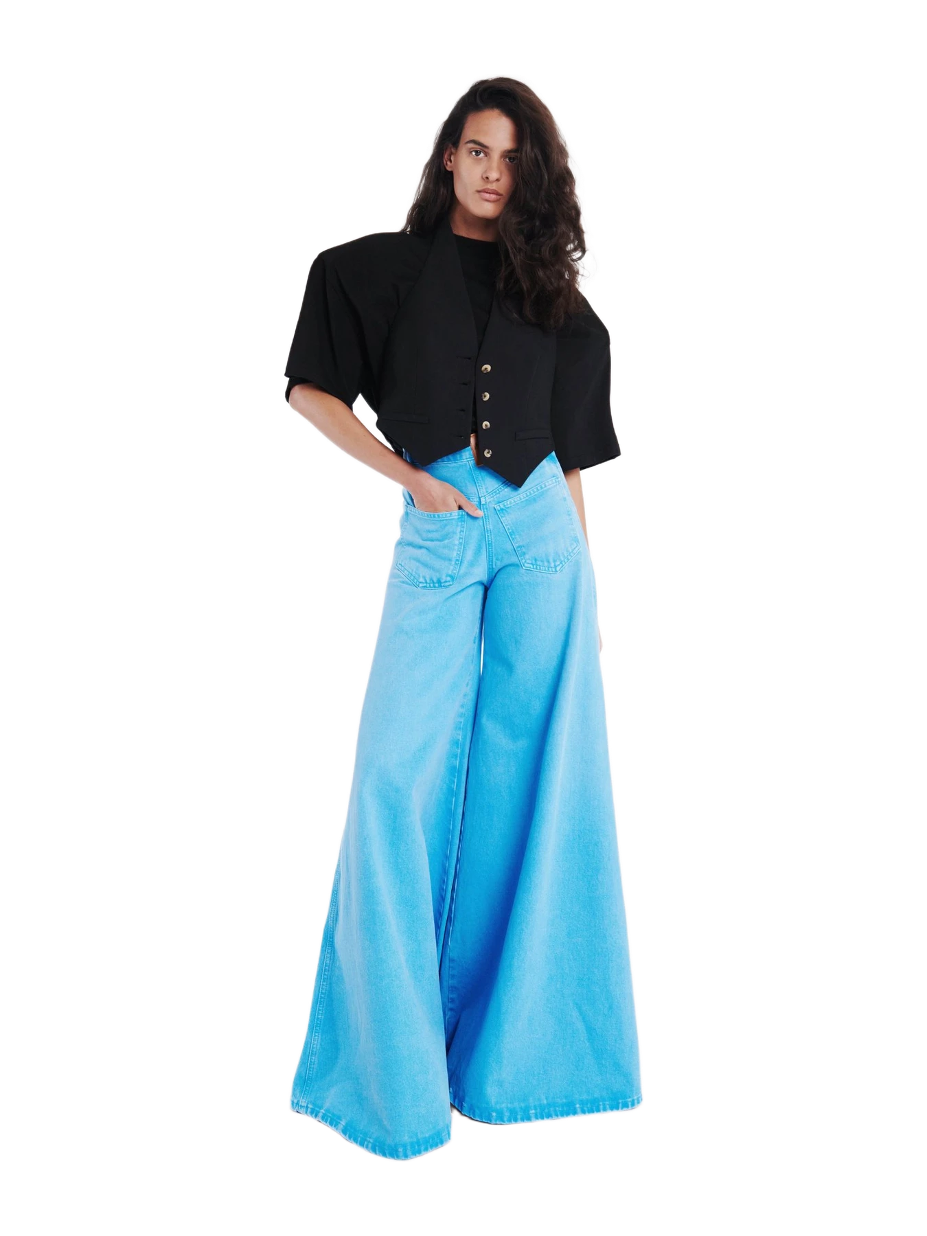 A.W.A.K.E. MODE Super Wide Leg Mirror Jeans