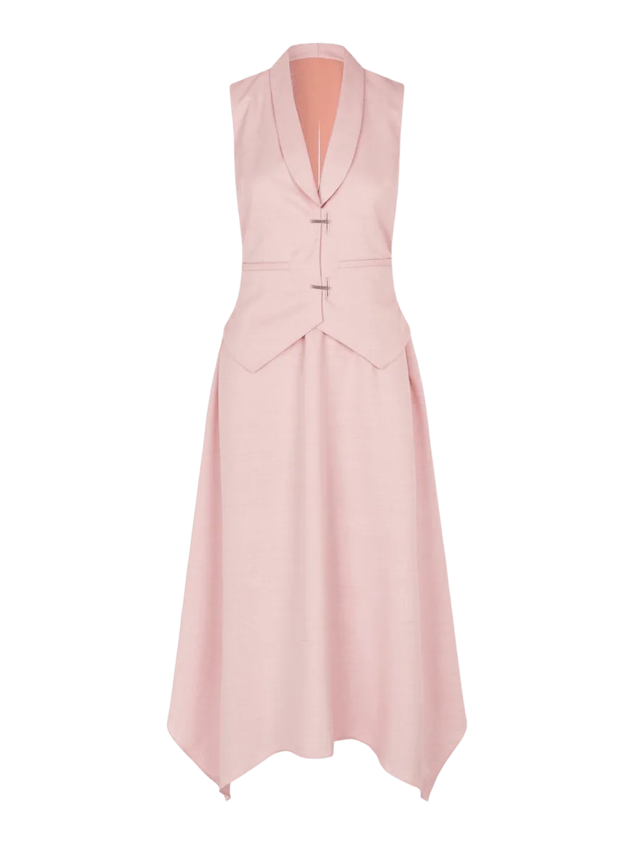Stine Goya Tailored Handkerchief Dress - Coral Blush