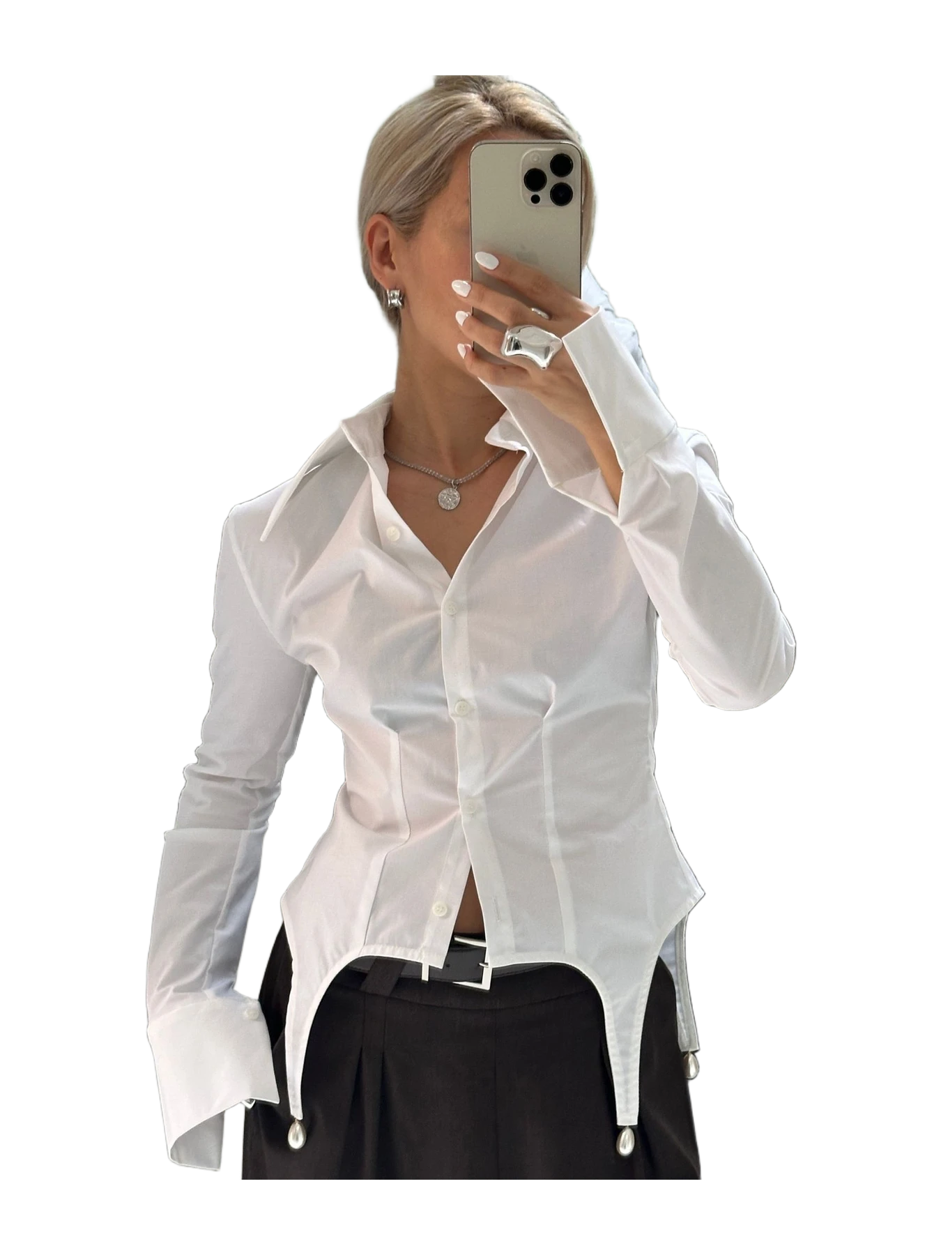 Aaizél TAILORED PEARL DROP SHIRT