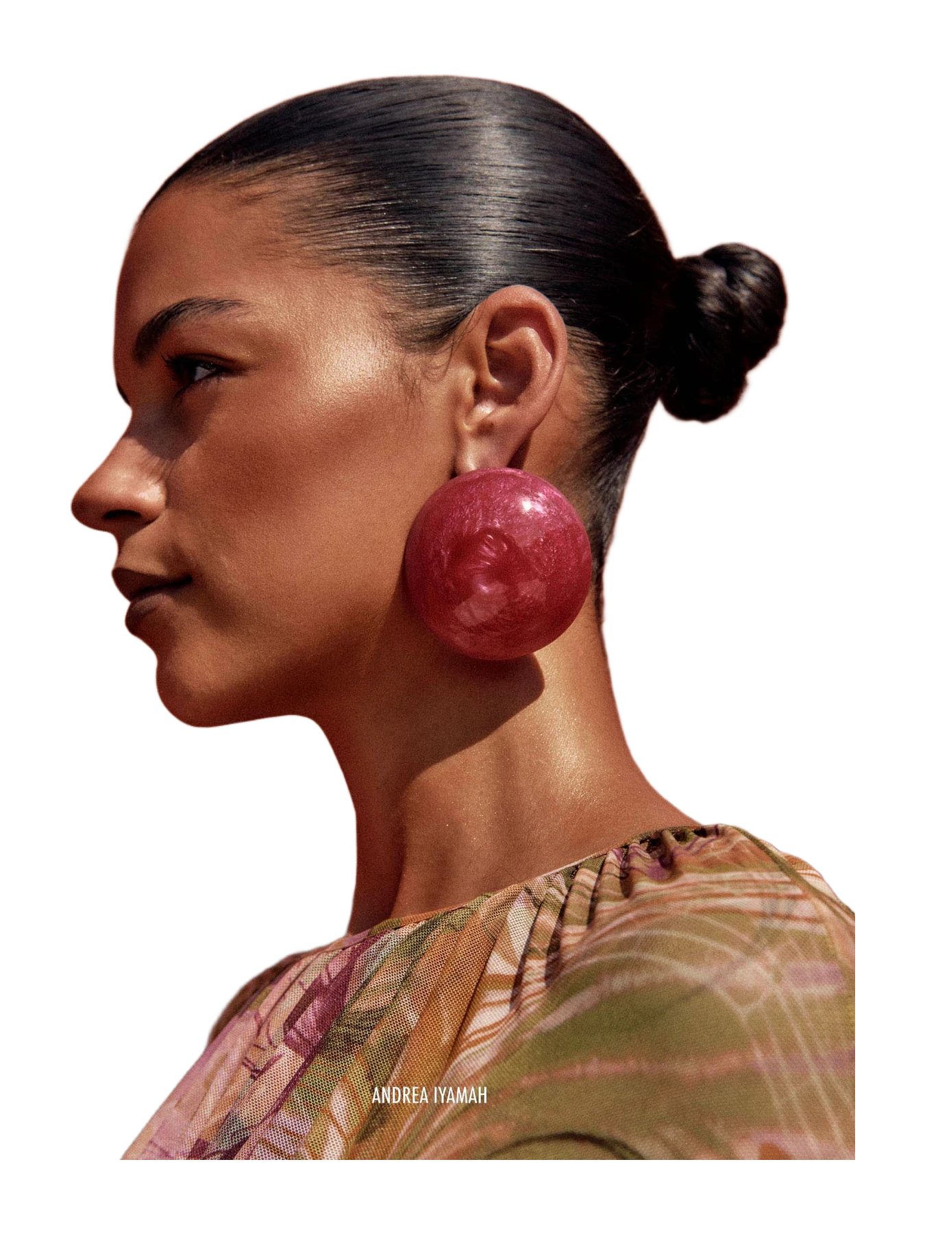Andrea Iyamah Tara Earring - Raspberry